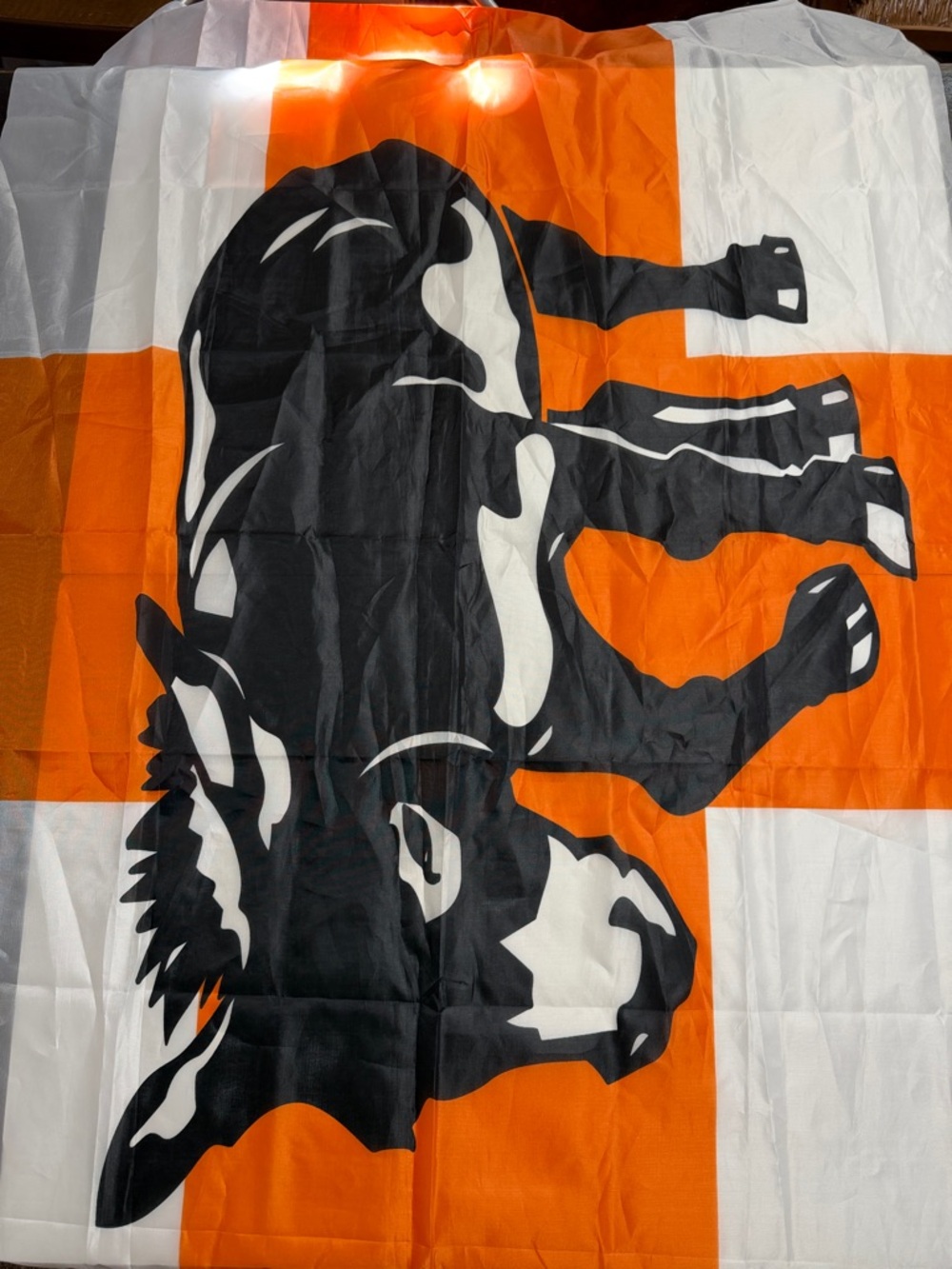 Bold Orange & Black Bull Print Flag 35x60”